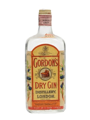 Gordon's Dry Gin / Bottled 1960s / Spring Cap England