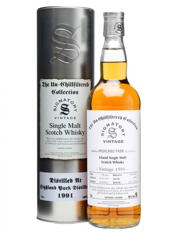 Highland Park 1991 20 Year Old Sherry Butt Signatory Un-Chillfiltered Collection