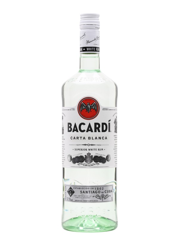 Bacardi Superior / Carta Blanca Rum / Litre Single Modernist Rum